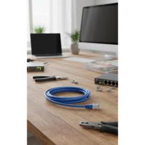 2x Cabo Rede Cat6 5m FTP Blindado Azul RJ45 2x Cabo Rede Cat6 5m FTP Blindado Azul RJ45