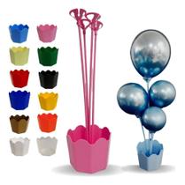 2X Cachepô Com Pega Balão Kit 5 Unidades 2X Cachepô Com Pega Balão Kit 5 Unidades