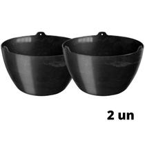 2X Cachepô Elegance Cuia 01 (4L) Preto Onix NUTRIPLAN