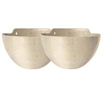 2X Cachepô Elegance Parede Médio (5,5L) Travertino NUTRIPLAN