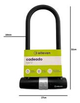 2X Cadeado Bike Bicicleta U Lock Trava Chave 170X320Mm Ellev