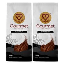 2x Café Torrado E Moído Gourmet 3 Corações Dark Roast 250g - 2x Café Torrado E Moído Gourmet 3 Corações Dark Roast 250g -