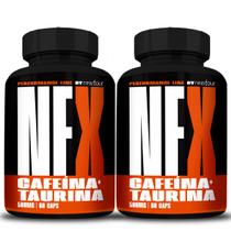 2x Cafeína + Taurina Pura 120 Cápsulas 500mg - New Four