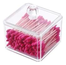 2X Caixa Acrílico Para Organizar Cotonete, Algodão E Acessór