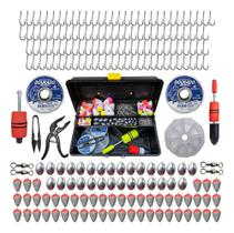 2X Caixa De Pesca Completa Maleta Com 207 Itens Tralha De Pe