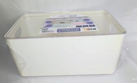 2x Caixa Organizadora Cesto Empilhavel C Tampa Multiuso 4 L