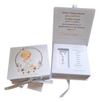 2X Caixa Papel Convite Padrinhos Batizado / Batismo E Tercin