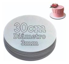 2X Cake Board 30Cm Tabuleiro Prato De Bolo Mdf Kit Com 10 Ba