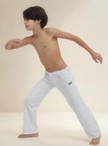 2X Calça De Capoeira Infantil Branca Brasilwear Abada Reforç