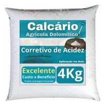 2X Calcário Dolomítico 4Kg Corrige Acidez Solo Para Plantio