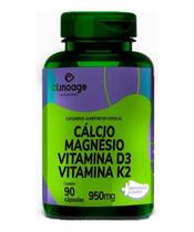 2X Cálcio Magnésio Vitamina D3 E Vit K2 90 Cápsulas Clinoage