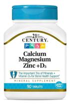 2X Cálcio Magnésio Zinco + D3, 90Tbt Importado Century