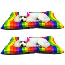2x Cama Arcoíris de Seda Pet Médio Colchonete para Cachorro 2x Cama Arcoíris de Seda Pet Médio Colchonete para Cachorro