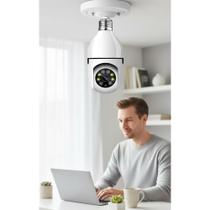 2x Câmera Lâmpada 360º HD Wi-Fi Visão Noturna Colorida