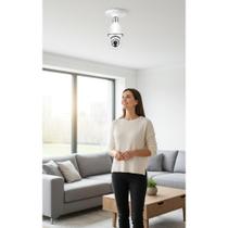 2x Câmera Lâmpada Segurança Wi-Fi Full HD 1080p Visão Noturn