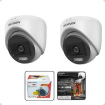 2x Câmera Tvi Hikvision Ds-2ce70df0t-lpfs Colorvu 2mp 1080p