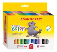 2X Canetinha Hidrocor Jumbo Color Grossa 24 Cores Compactor 2X Canetinha Hidrocor Jumbo Color Grossa 24 Cores Compactor