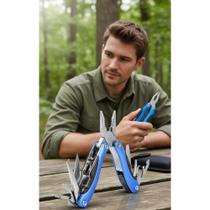 2x Canivete Multiuso 9 Ferramentas Inox Dobrável Portátil