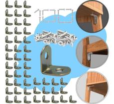 2X Cantoneira L Para Moveis Gavetas 20 X 20 50Pçs + Parafus