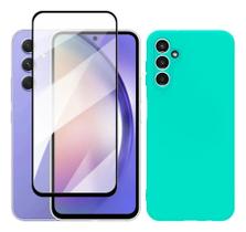 2X Capa Capinha Case Aveludada + Película 3D Para Galaxy A54 2X Capa Capinha Case Aveludada + Película 3D Para Galaxy A54