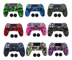 2X Capa Protetora Skin Para Controle Ps4 Camuflada + Par Gri