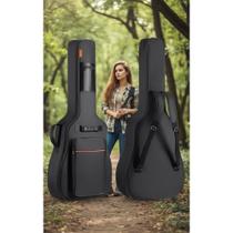 2x Capa Violão Folk Acolchoada Preta Alça Dupla Segura 2x Capa Violão Folk Acolchoada Preta Alça Dupla Segura