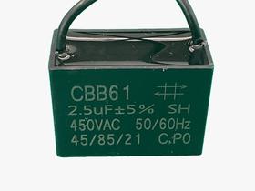 2x Capacitor Partida 2,5uf/450v Fio 38x18x28mm Cbb61