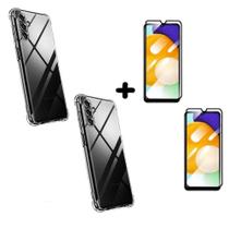 2x Capas Anti Impacto Transparente + 2x Peliculas de Vidro 3D para Samsung Galaxy A04S - JV ACESSORIOS