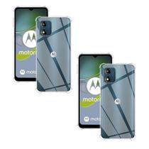 2x Capas Anti Impacto Transparente com Bordas Reforçadas para Motorola Moto E13