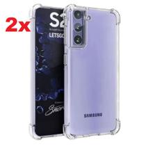 2x Capas Capinhas Case Anti Impacto Transparente para Samsung Galaxy S21 Plus
