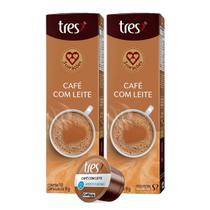 2x Cápsula de Café Com Leite Tres 3 Corações 10 Unidades