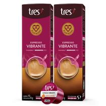 2x Cápsula de Café Tres 3 Corações Espresso Vibrante 10 Unidades 2x Cápsula de Café Tres 3 Corações Espresso Vibrante 10 Unidades