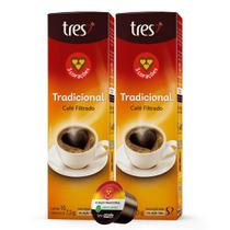 2x Cápsula de Café Tres 3 Corações Filtrado Tradicional 10 Unidades 2x Cápsula de Café Tres 3 Corações Filtrado Tradicional 10 Unidades