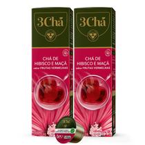 2X Cápsula De Chá Hibisco E Maça 3Cha Tres 3 Corações 10Un