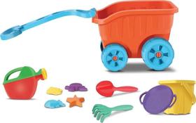 2X Carriola De Praia, Balde, Regador, Forminhas Divertoys 80