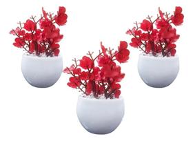 2X Cerejeira Artificial Vaso Decoração Kit Com 3