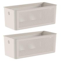 2x Cestos 6,6L Organizador OU Flow Bege 13cm x 15cm x 34cm 2x Cestos 6,6L Organizador OU Flow Bege 13cm x 15cm x 34cm