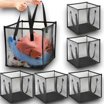 2X Cestos Organizador Multiuso Com alça Dobrável e Resistente Ideal para Roupa Suja Brinquedos 33L