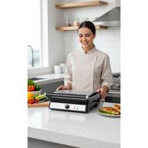 2x Churrasqueira Grill Inox 180º Grande Capacidade Antiadere 2x Churrasqueira Grill Inox 180º Grande Capacidade Antiadere