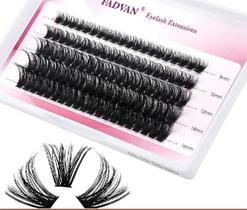 2X Cílios Fadvan 60D Tufinhos Volume Russo 0.07 D Mix Cluste