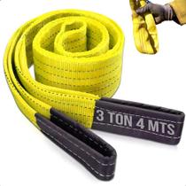 2X Cinta De Elevação Carga 3 Toneladas 4 Metros 90Mm Reforça 2X Cinta De Elevação Carga 3 Toneladas 4 Metros 90Mm Reforça