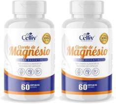 2x Cloreto de Magnésio 60 Cápsulas de 500mg Celliv