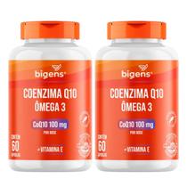 2x Coenzima Q10 100mg + Ômega 3 Bigens 60 Capsulas
