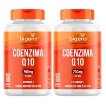 2x Coenzima Q10 200mg + Vitamina E + Tcm Bigens 60 Capsulas