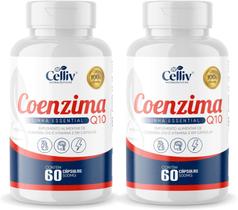 2x Coenzima Q10 (Ubiquinona)100mg Por Porção + Vitamina E 60 Capsulas Celliv