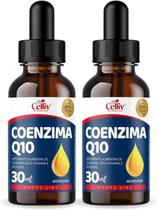 2x Coenzima Q10 (Ubiquinona) em Gotas Sabor Menta 30ml Celliv