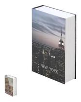 2X Cofre Secreto Camuflado Com Chave Formato Livro Porta Joi