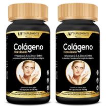 2x colageno hidrolisado para marcas de expressão + vit c