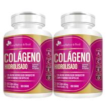 2x Colágeno Hidrolisado Vitamina A C D3 E 60 Caps Flora Nativa do Brasil 2x Colágeno Hidrolisado Vitamina A C D3 E 60 Caps Flora Nativa do Brasil