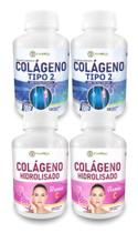 2x Colágeno Tipo 2 120 Cápsulas com 2x Colágeno Hidrolisado com Vitamina C 120 Cápsulas